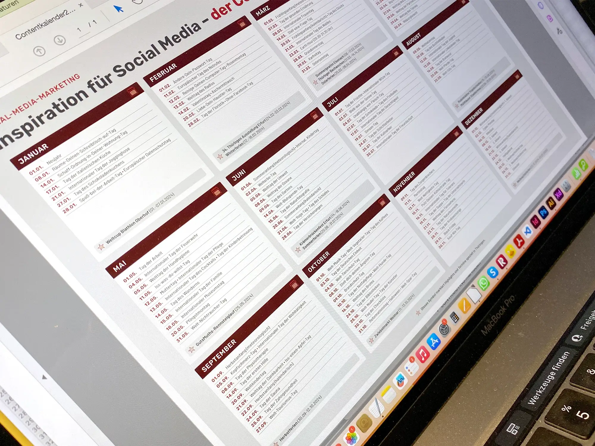 Gratis ContentKalender 2024 für Social Media
